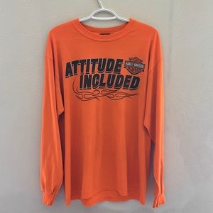 Harley Davidson orange vintage t-shirt SIZE L